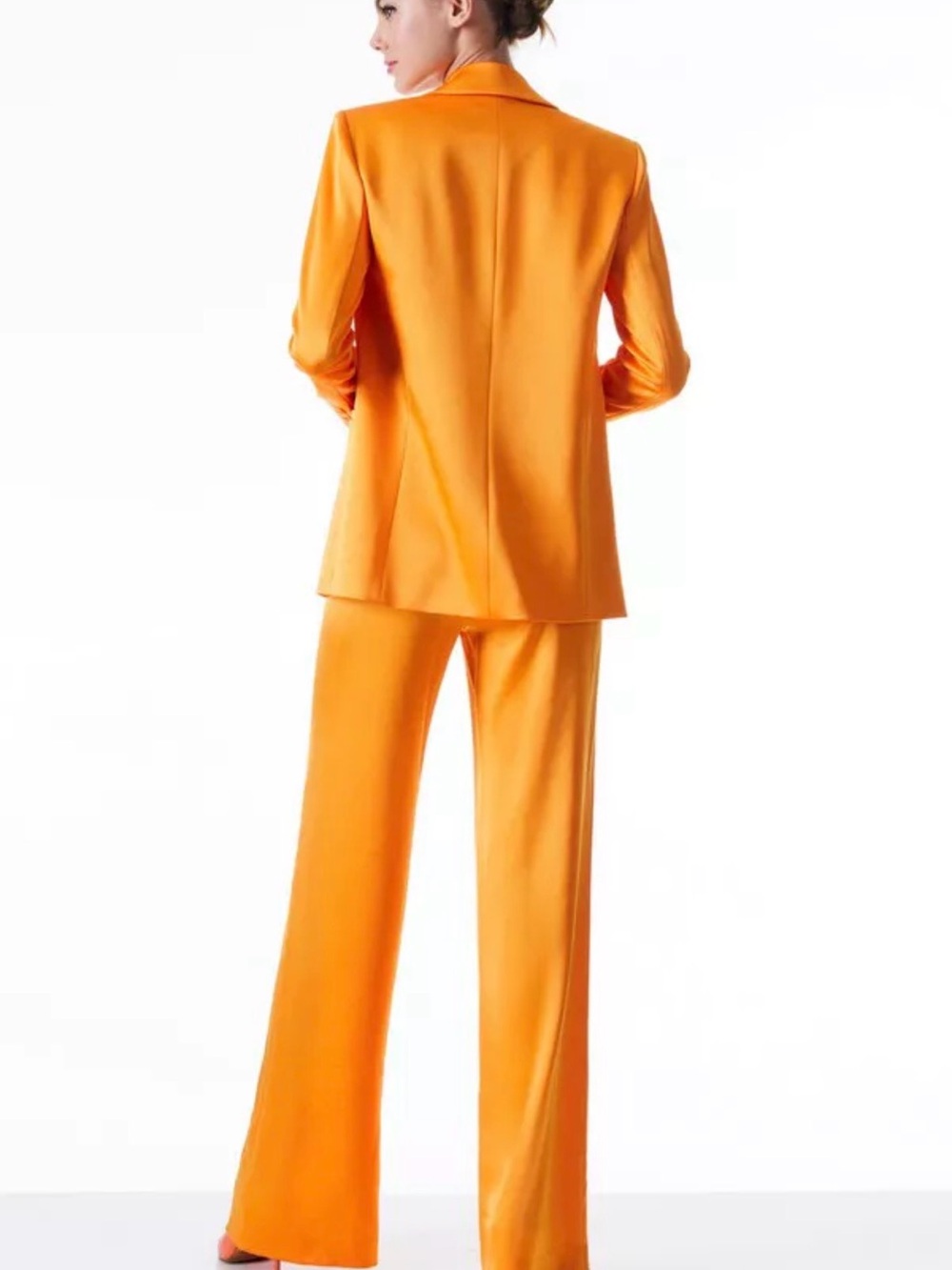 Alice + Olivia Orange Single-Button Blazer | Size 2 - Picture 8 of 14